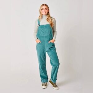 Carve Designs Organic Cotton Jason Cord Raw Hem Overalls Blue Size 4